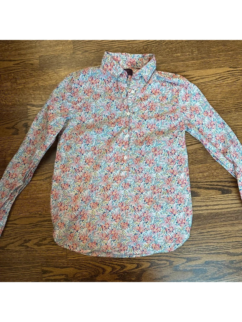 J Crew Floral Liberty Fabric Button Down Blouse